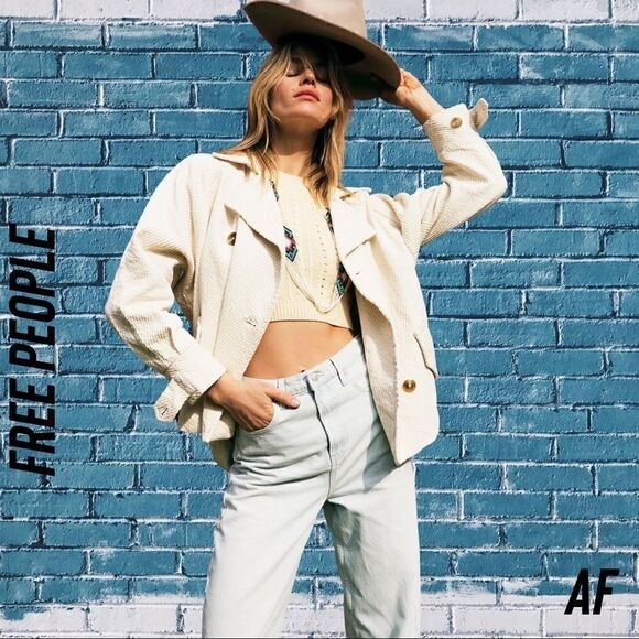 FREE PEOPLE REMI SHIRT JACKET IVORY NEW SMALL - Picture 2 of 13